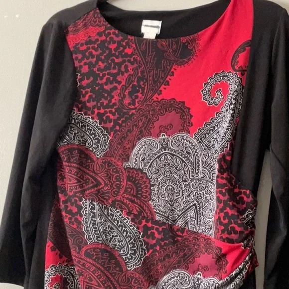 Chico’s Red and Black Paisley Dress - Picture 6 of 6